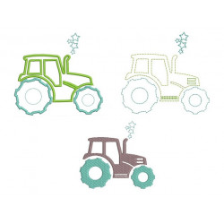 Stickdatei - Traktor Set Doodle, Füllstich & Appli